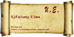 Ujfalusy Elma névjegykártya